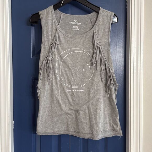 American Eagle Fringe Tank Where The Heart Roams Size XS - Picture 1 of 5